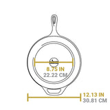 Schwarze gusseiserne Pfanne von Lodge, Classic-Serie, 30,5 cm Durchmesser, mit eleganter Oberfläche und langlebigem Design