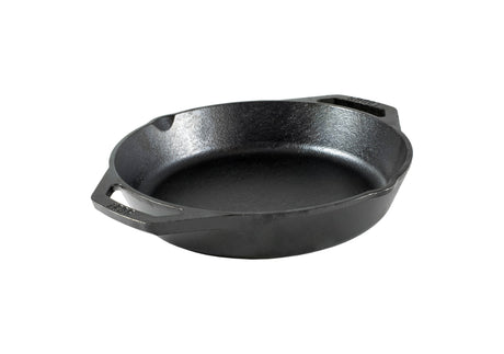 Schwarze Lodges Gusseiserne Pfanne Classic, langlebige Pfanne aus Gusseisen für vielseitiges Kochen und Braten.