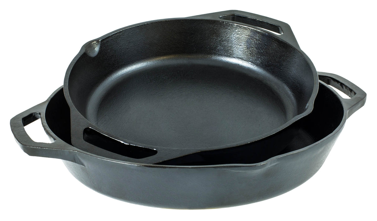 Schwarze gusseiserne Pfanne von LODGE, Classic-Serie, für Kochen und Braten auf Herd und Grill