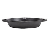 Schwarze gusseiserne Pfanne von LODGE CLASSIC, langlebig und ideal zum Braten und Kochen in der Küche.