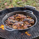 Schwarze Lodge gusseiserne Pfanne, Classic-Design, langlebiges Kochgeschirr für gleichmäßiges Braten und Grillen.