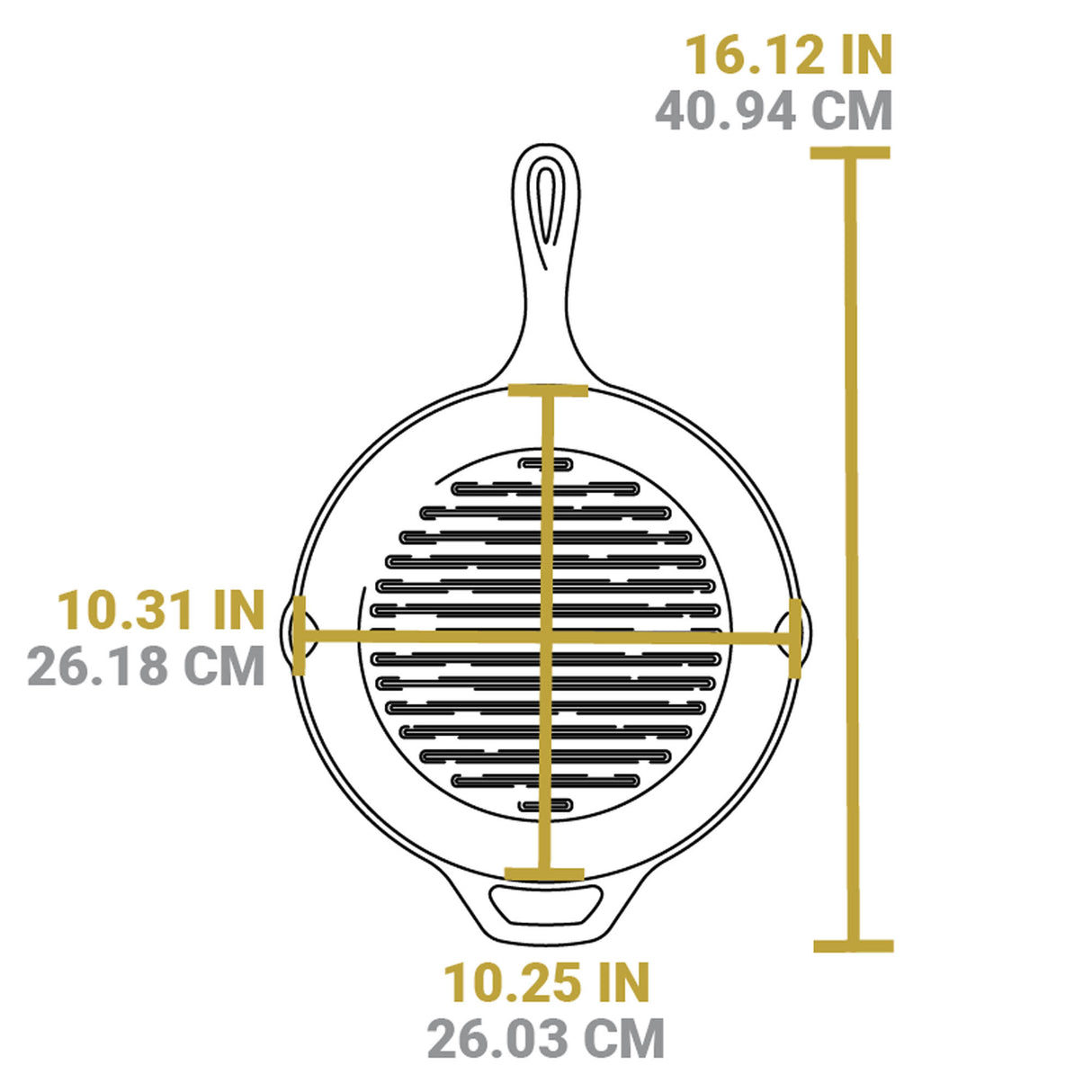 Schwarze Lodge Grillpfanne Classic mit 25,4 cm Durchmesser, ideal zum Grillen und Braten auf dem Herd.