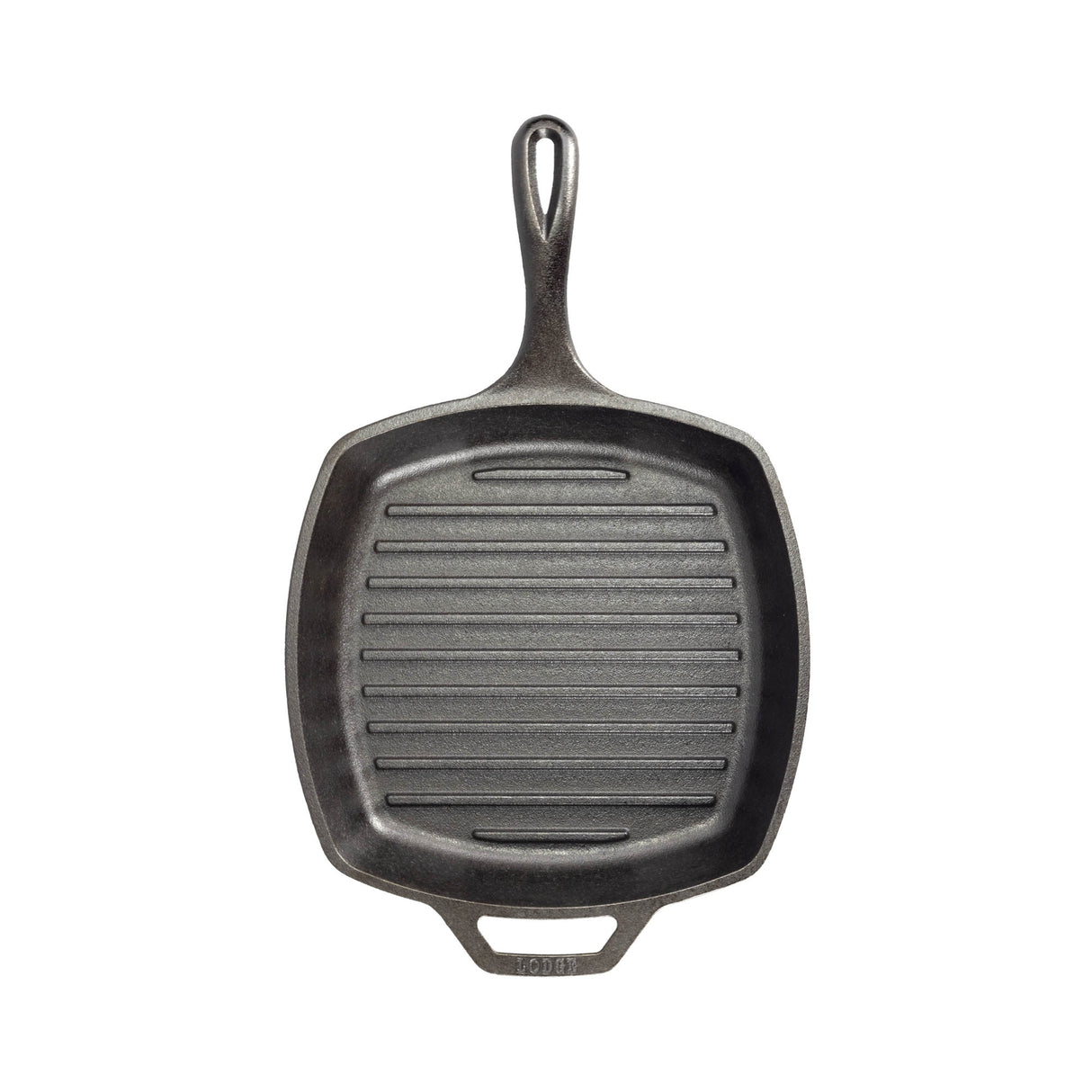 Schwarze quadratische Lodge Grillpfanne, Classic Serie, durchmesser 26 cm, aus Gusseisen, für Grillgerichte und Braten
