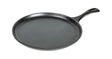 Schwarze flache Grillpfanne von LODGE, Classic-Serie, Durchmesser 26 cm, ideal zum Grillen und Braten.