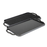 Lodge Grillplatte, zweiseitig glatt und gerillt, aus Gusseisen, ideal zum Grillen und Braten in der Küche.