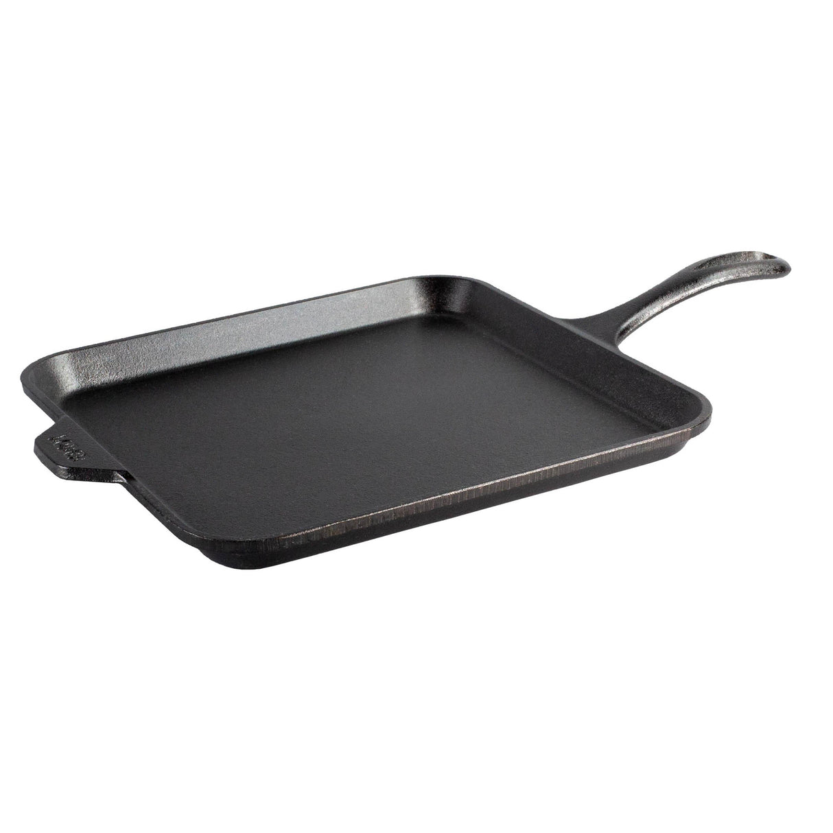 Quadratische Grillplatte von LODGE, Classic Serie, schwarzes Gusseisen, 27,9 cm Durchmesser, ideal zum Grillen.