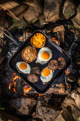 Quadratische Grillplatte von LODGE, schwarz, 27,9 cm, aus Gusseisen, ideal für Grill- und Pfannengerichte.