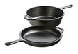Runder gusseiserner Kombi-Kochtopf von LODGE, Classic-Serie, mit Deckel und Griffen, ideal für vielseitiges Kochen und Braten