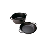 Schwarzer LODGE Dutch-Oven aus Gusseisen, 12,3 Liter, klassische Form, für Kochen und Backen in der Küche