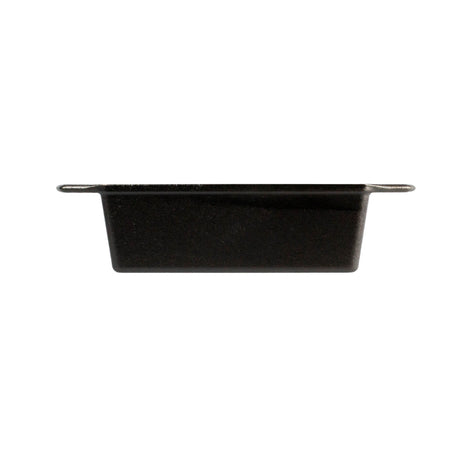 Schwarze LODGE Brotform aus Gusseisen, klassische Form zum Backen von Brot, detailreiche Oberfläche, langlebiges Backzubehör