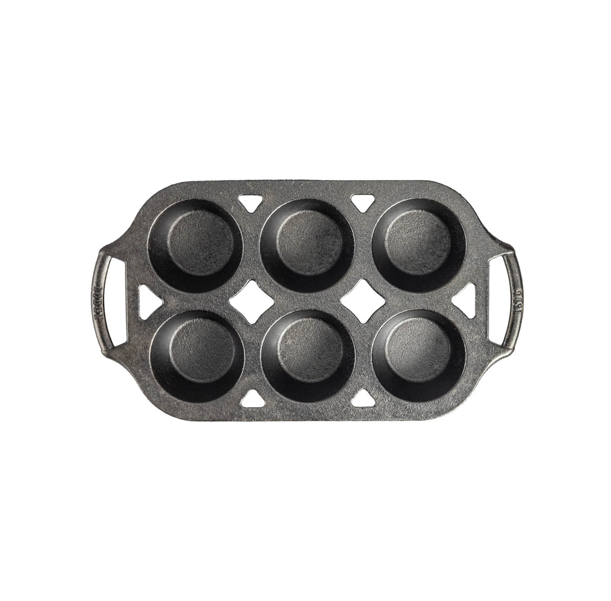 Schwarze LODGE Muffinform Classic aus Metall, ideal für Muffins und Cupcakes, mit antihaftbeschichteter Oberfläche.
