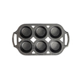 Schwarze LODGE Muffinform Classic aus Metall, ideal für Muffins und Cupcakes, mit antihaftbeschichteter Oberfläche.