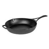 Lodge Pfanne aus schwarzem Gusseisen, 26 cm Durchmesser, mit schwarzem Griff, ideal zum Braten und Kochen.