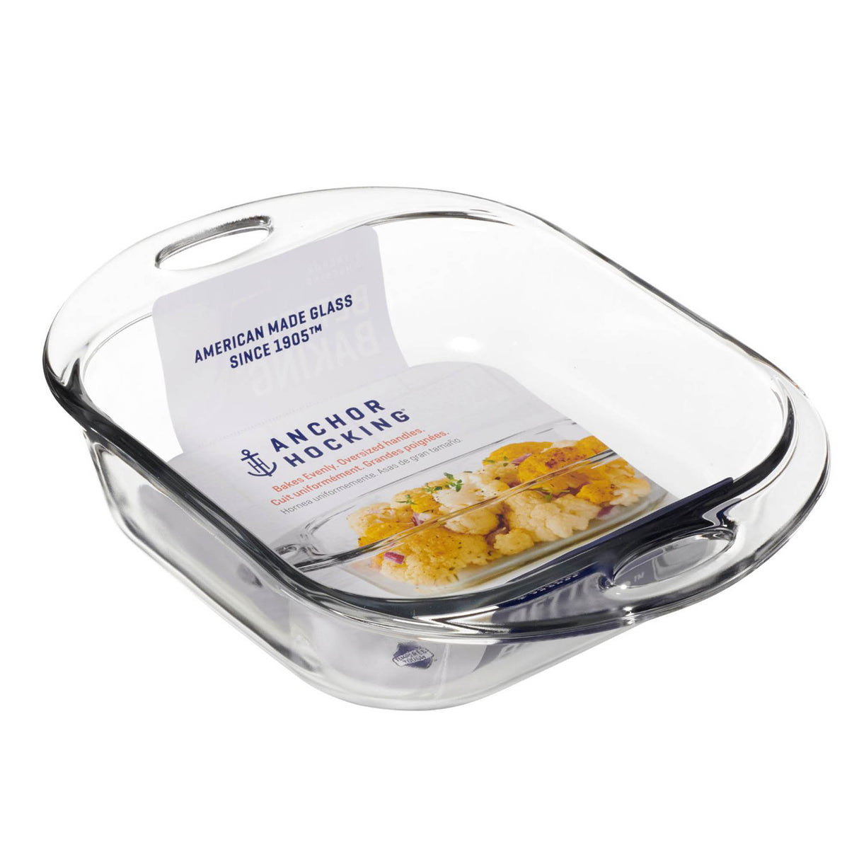 ANCHOR HOCKING Auflaufform Heritage HLL aus Glas, langlebiges Kochgeschirr für Ofen und Backofen, klar und robust