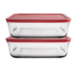 ANCHOR HOCKING Frischhaltebehälter SNUGFIT aus Glas, luftdicht verschließbar, ideal für Lebensmittelaufbewahrung, transparent.