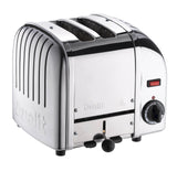 Polierter DUALIT Toaster VARIO mit 2 Scheiben für knuspriges Toasten, modernes Design, Blick auf die Toastfächer.