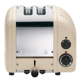 Dualit Toaster NewGen in Creme, 2 Scheiben, modernes Design mit Edelstahl-Details, ideal für knuspriges Toasten.