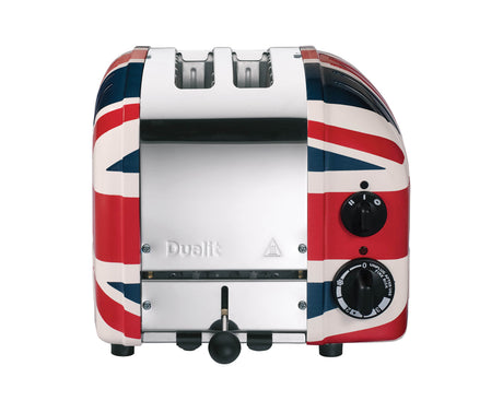 Dualit Toaster Newgen mit Union Jack Design, 2 Scheiben, hochwertiger Toaster für knuspriges Toasten in modernem Stil.
