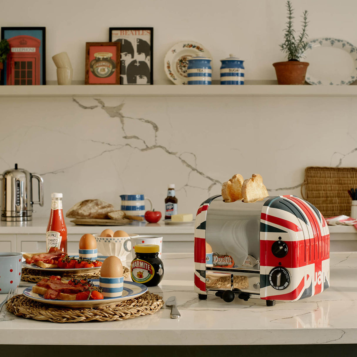 Dualit Toaster NewGen mit Union Jack Design, 2 Scheiben, hochwertiger Toaster für knuspriges Toasten