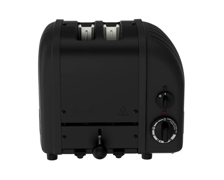 Schwarzer DUALIT Toaster NEWGEN mit zwei Toastscheiben, modernes Design und Bedienelemente sichtbar