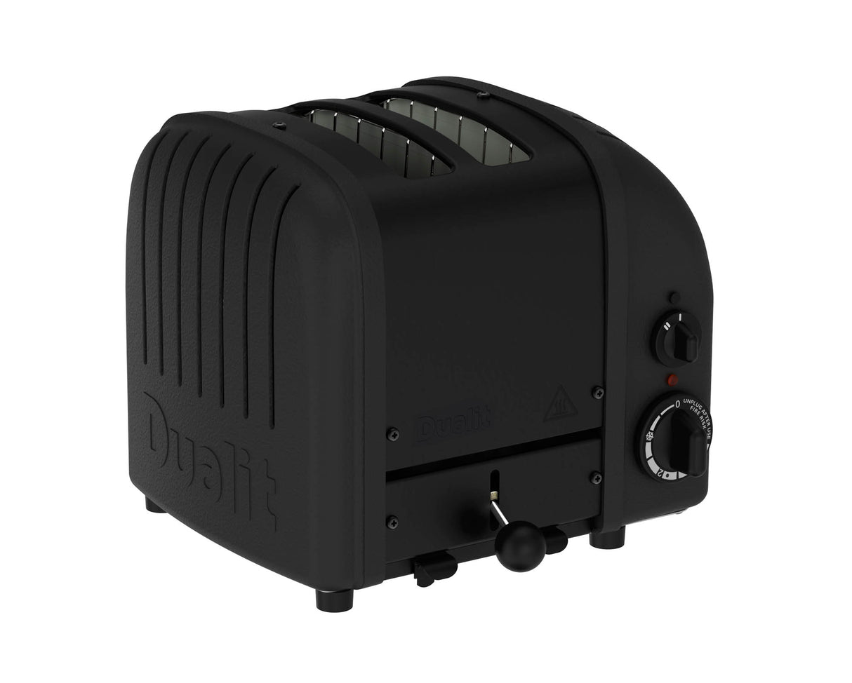 DUALIT Toaster Newgen in Schwarz mit Platz für 2 Brotscheiben, modernes Küchengerät mit Edelstahl-Design