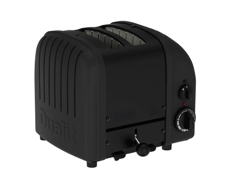 DUALIT Toaster Newgen in Schwarz mit Platz für 2 Brotscheiben, modernes Küchengerät mit Edelstahl-Design