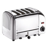 DUALIT Classic Toaster aus Edelstahl mit 4 Scheiben, modernes Design und einfache Bedienung.