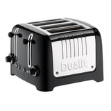 Schwarzer DUALIT 2+1 Combi Toaster LITE mit zwei Toastscheiben und zusätzlicher Funktion, modernes Design, rechteckig.