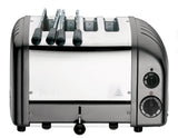 Dualit Toaster Newgen in grau metallic, 4 Scheiben, modernes Design, Edelstahl, mit Krümelschublade und Bedienelementen
