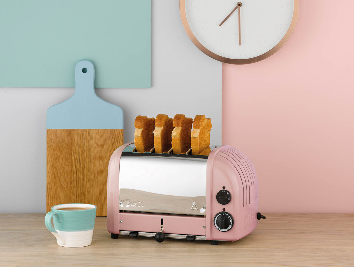 DUALIT NEWGEN Toaster in Rosa, 4 Scheiben, modernes Design, Edelstahl und Kunststoff, für knuspriges Toasten.