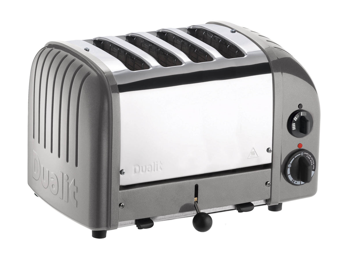 DUALIT Toaster NewGen, silber metallic, 4 Scheiben, modernes Design, Edelstahl, ideal für knuspriges Toasten
