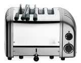 Dualit Toaster Newgen in Silber, metallic, mit vier Toastscheiben, modernes Design und praktische Toastfunktion.