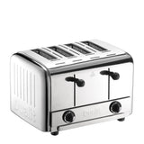Schwarzer DUALIT Toaster für Gastro mit Pop-up-Funktion, modernes Design und Platz für Toastscheiben.