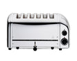 Polished DUALIT Newgen 6-slice toaster with modern design, featuring multiple slots for toasting bread and bagels.