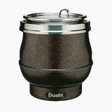Brauner DUALIT Suppenkessel mit 11 Litern Fassungsvermögen, ideal für Suppen und Eintöpfe, aus robustem Material.