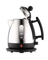Schwarzer DUALIT Wasserkocher Mini LITE mit 1-Liter-Fassungsvermögen, sichtbarer Wasserstand und elegantes Design.