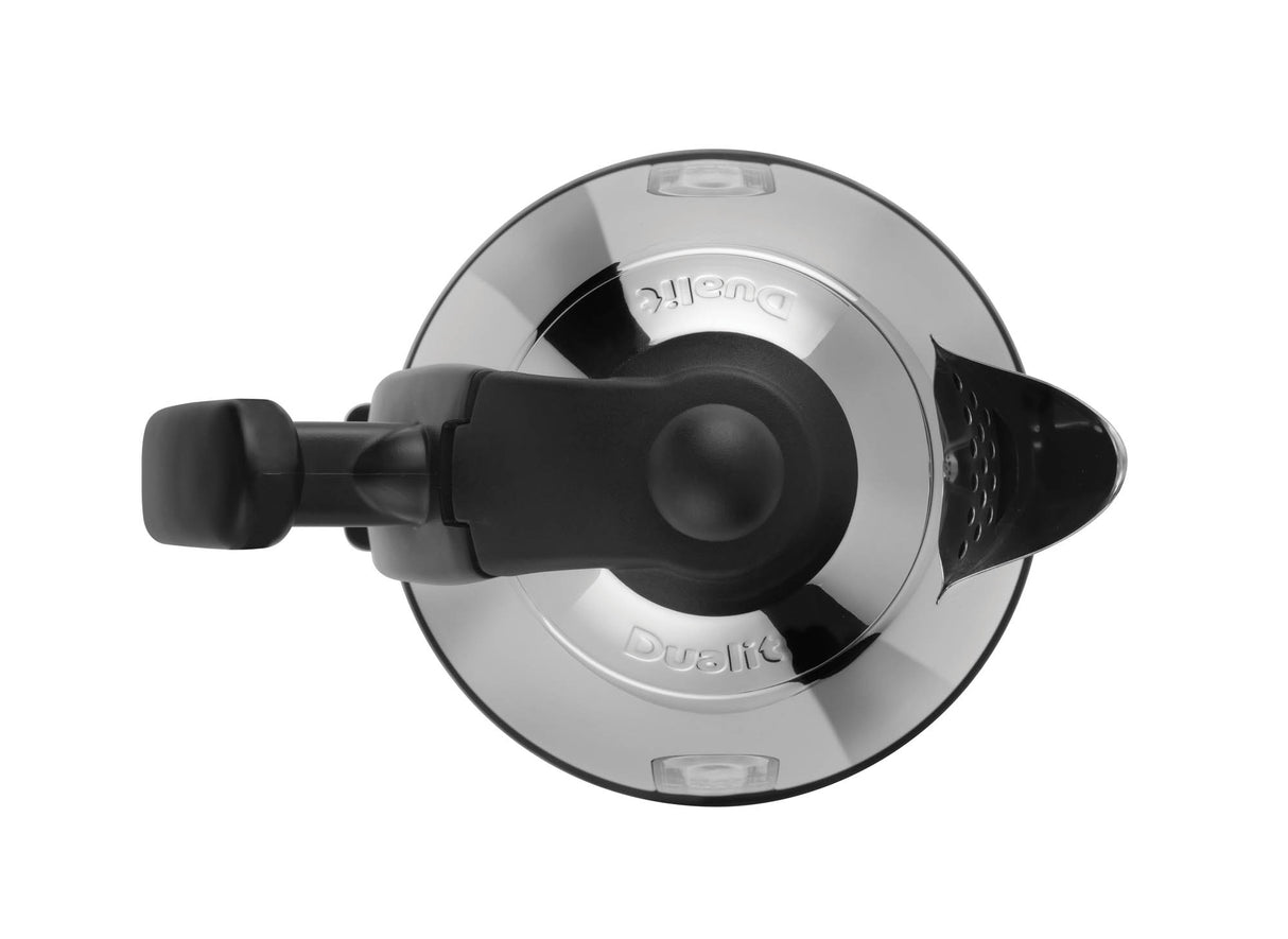 Schwarzer DUALIT Mini-Wasserkocher LITE mit 1-Liter-Fassungsvermögen, kompakt und modern designt.
