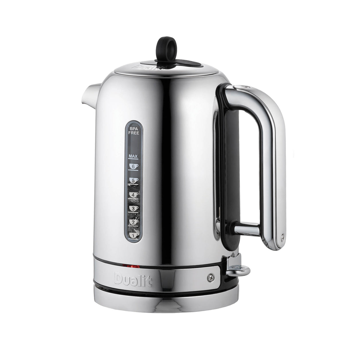Polierter DUALIT Wasserkocher CLASSIC, 1,7 L, mit Edelstahloberfläche und eleganten Design.