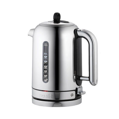 Polierter DUALIT Wasserkocher CLASSIC, 1,7 L, mit Edelstahloberfläche und eleganten Design.