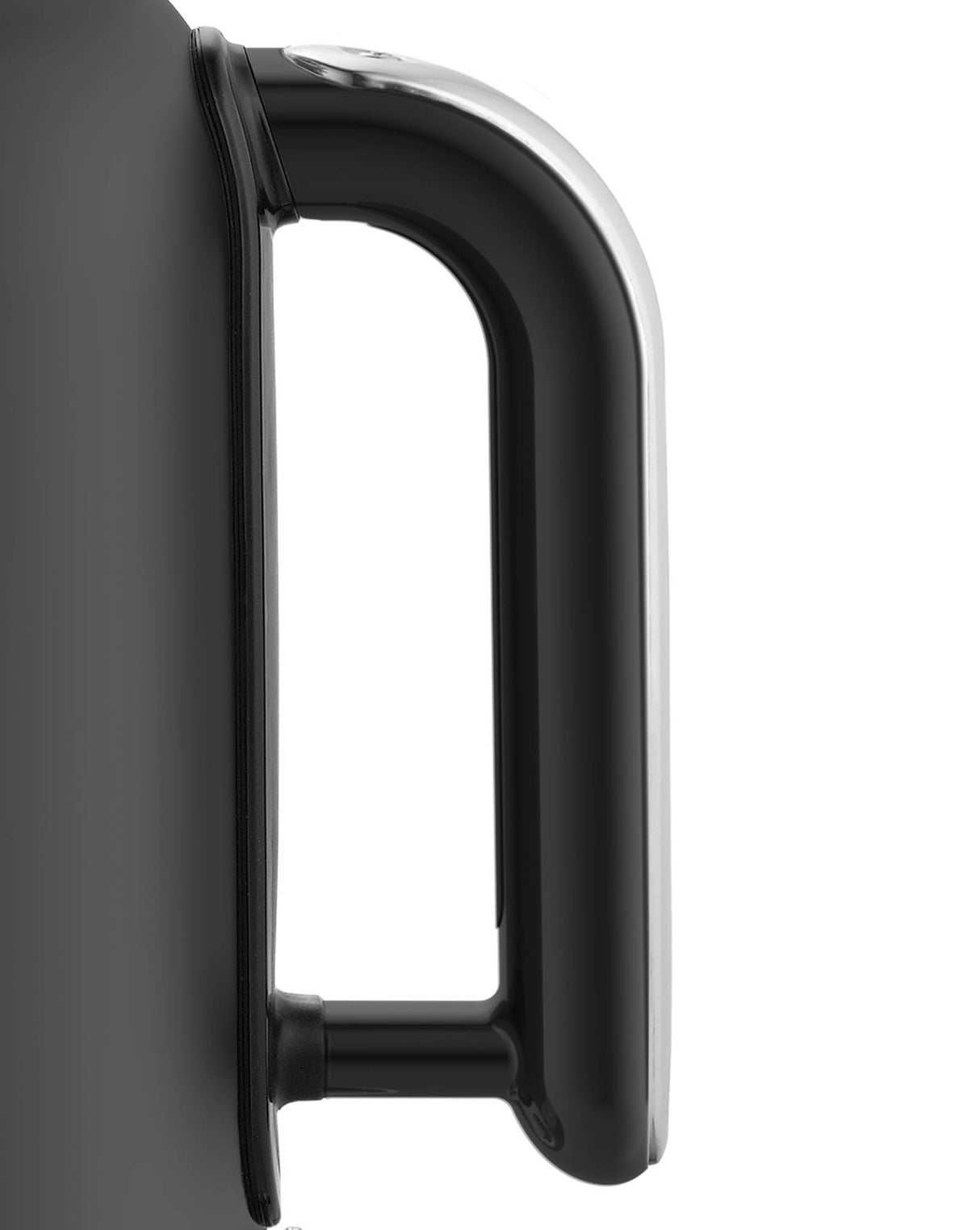 Schwarzer DUALIT Wasserkocher CLASSIC mit 1,7 Liter Kapazität, elegantes Design, bereit zum Erhitzen von Wasser.