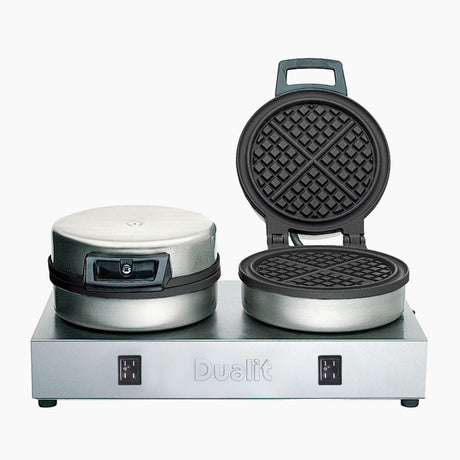 DUALIT Kontakt-Waffeleisen für Catering, polierte Oberfläche, rechteckige Waffeln, professionelles Küchengerät, gebrauchsfertig