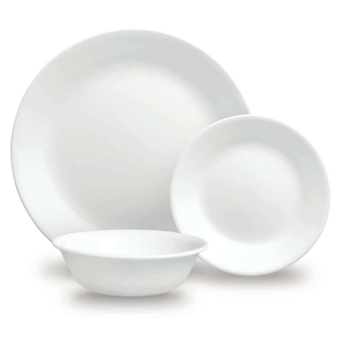 Weiße CORELLE Winter Frost Service mit Teller, Schalen und Tassen, elegantes Geschirrset für den gedeckten Tisch