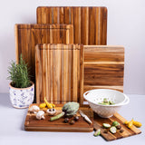 TEAKHAUS Teakholz-Schneidebrett, rechteckig, aus robustem Teakholz, perfekt für die Küche und Schneidearbeiten.