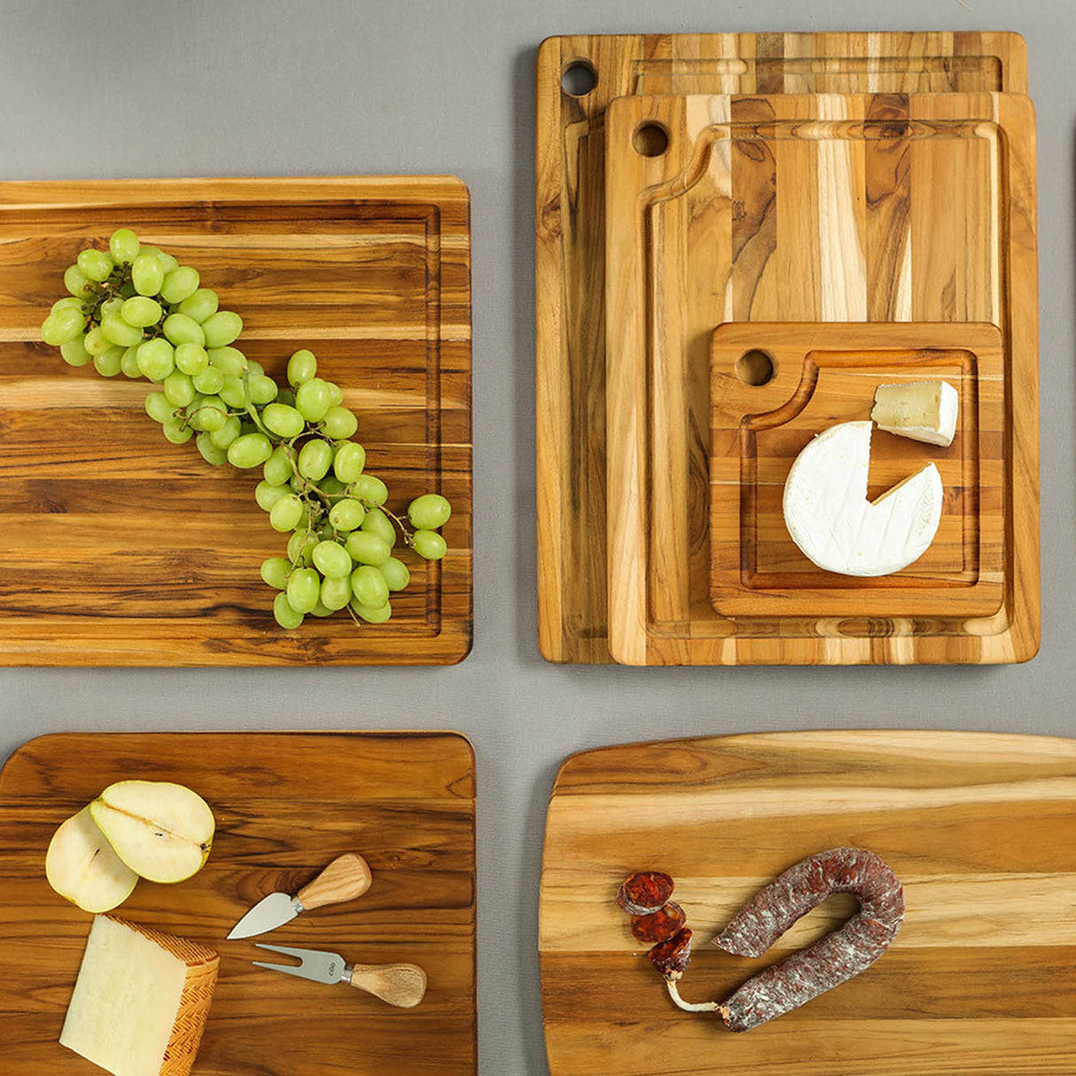 Teakholz-Schneidebrett von TEAKHAUS aus langlebigem Teakholz, Marine-Design, für die Küche und Schneidarbeiten.