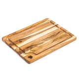 Teakholz-Schneidebrett von TEAKHAUS aus langlebigem Teakholz, marine Optik, ideal für Küchen und Schneidarbeiten.