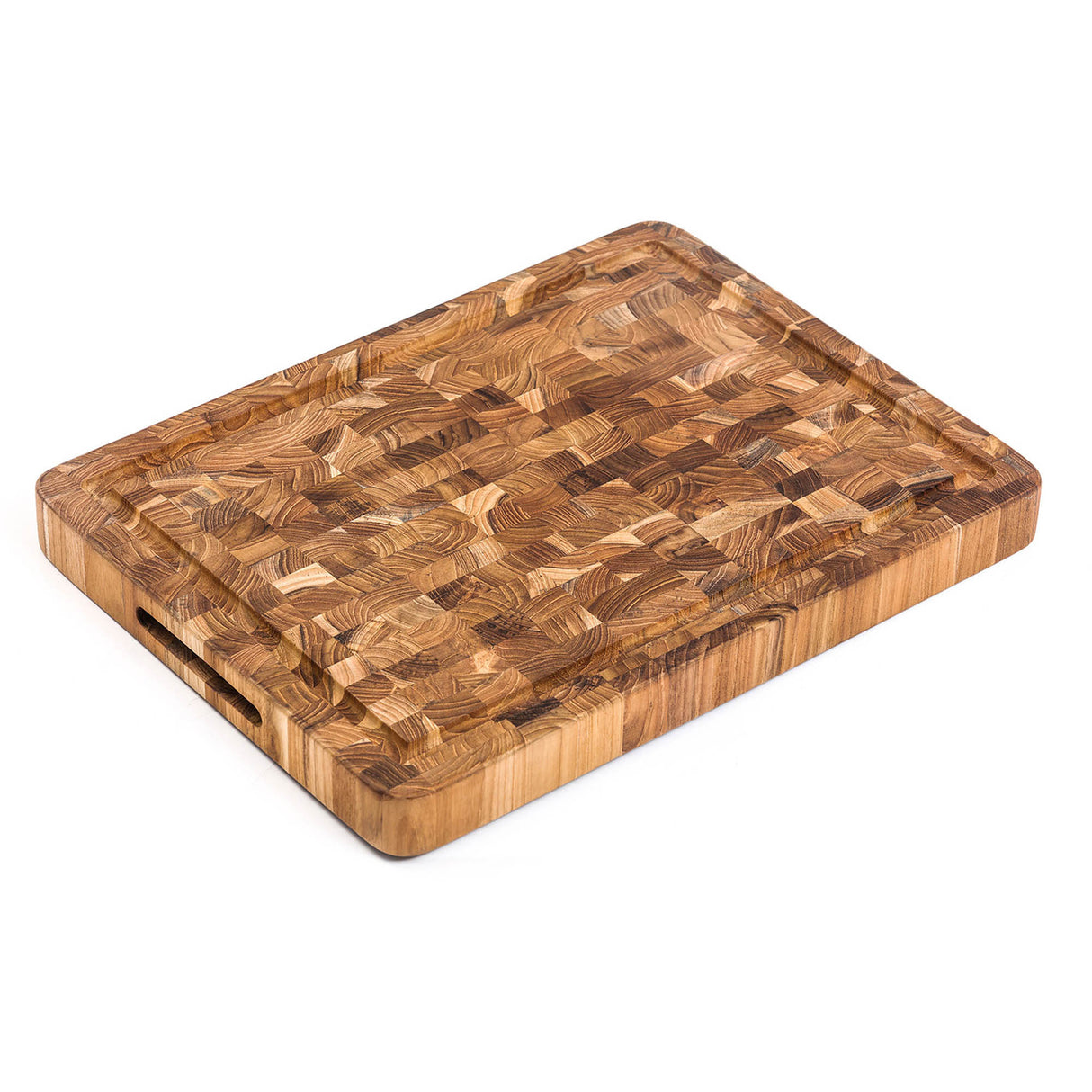 Teakholz-Schneid- und Hackblock von TEAKHAUS, robuste Schneidefläche aus Teakholz, ideal zum Schneiden und Hacken.