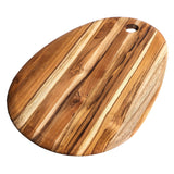Teakholz-Schneidebrett oval von TEAKHAUS, aus hochwertigem Teakholz, zeigt die natürliche Maserung und glatte Oberfläche.