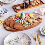 TEAKHAUS ovales Teakholz-Schneidebrett, oval, nachhaltiges Teakholz, glatte Oberfläche, für die Küche geeignet