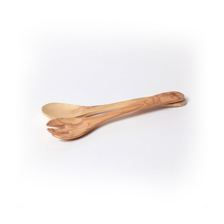 BÉRARD Salat-Besteck PROVENCAL aus Olive-Holz, 17 cm, elegantes Besteck für Salate und Beilagen
