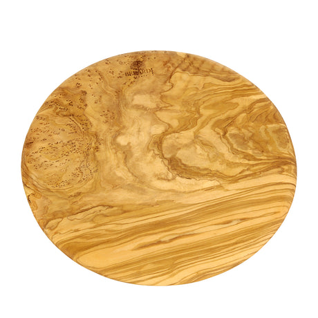 Rundes Olivenholz-Schneidbrett von BÉRARD, Durchmesser 23 cm, glatte Holzoberfläche für Küchenarbeit